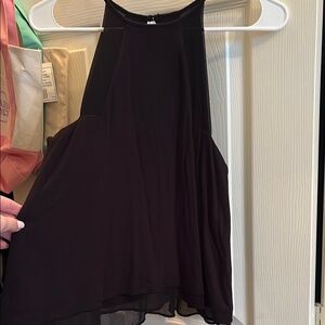 Black Sleeveless Chiffon Top